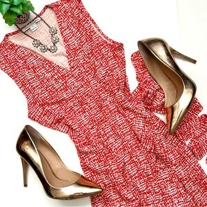 Diane von Furstenberg New Yahzi Wrap Dress Red White Print Silk Size 2